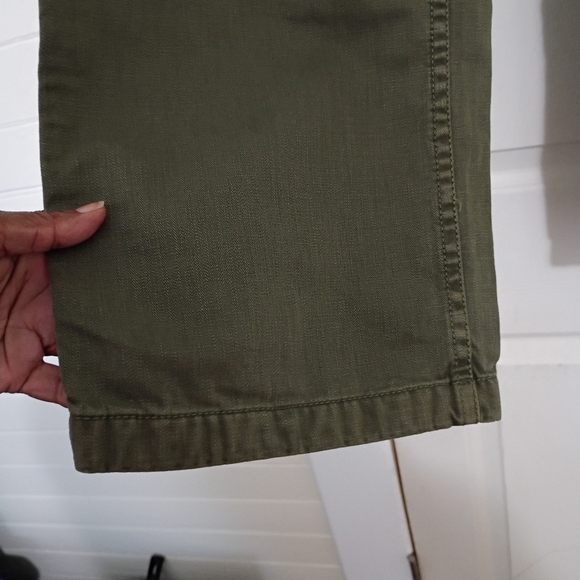 J. Crew Chino Twill Army Green Button Fly Fatigue Pants 6 High Waist Forest Core - Picture 14 of 14